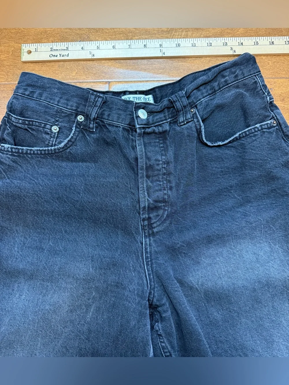 Free People We The Free Montana Black Denim Jorts Shorts Size 30 WORN ONCE